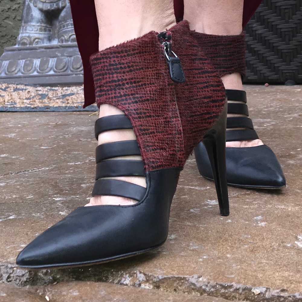 Rebecca Minkoff calf fur lizard print booties - Picture 2 of 8